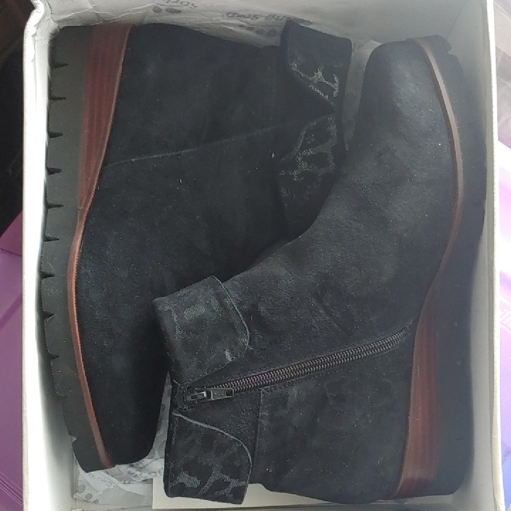 Women's Black Suede Ankle Boots